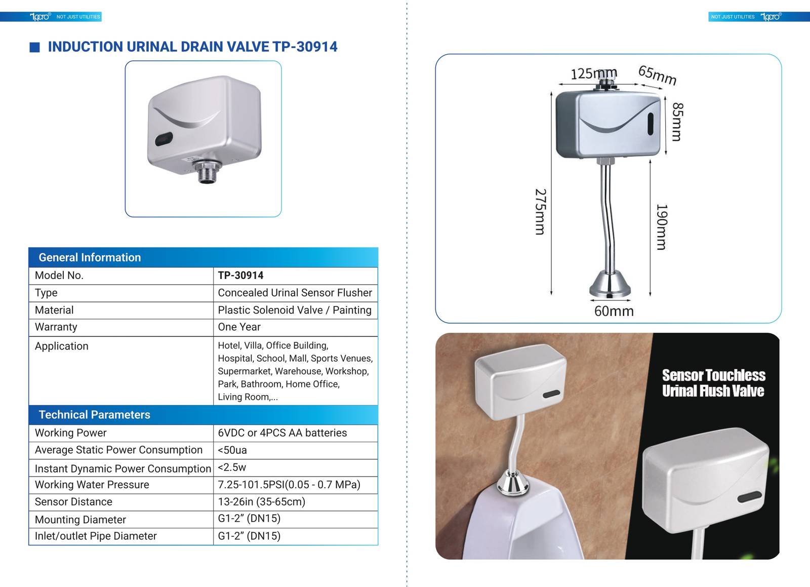Thiết bị vệ sinh cảm ứng TPPRO Catalogue và Bảng giá mới nhất  /Page 11
